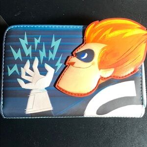 Disney’s Pixar Incredibles Loungefly Glow In The Dark Zip around wallet.